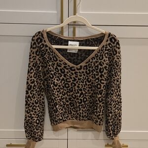 Abercrombie Leopard Print Sweater - Brown and Black